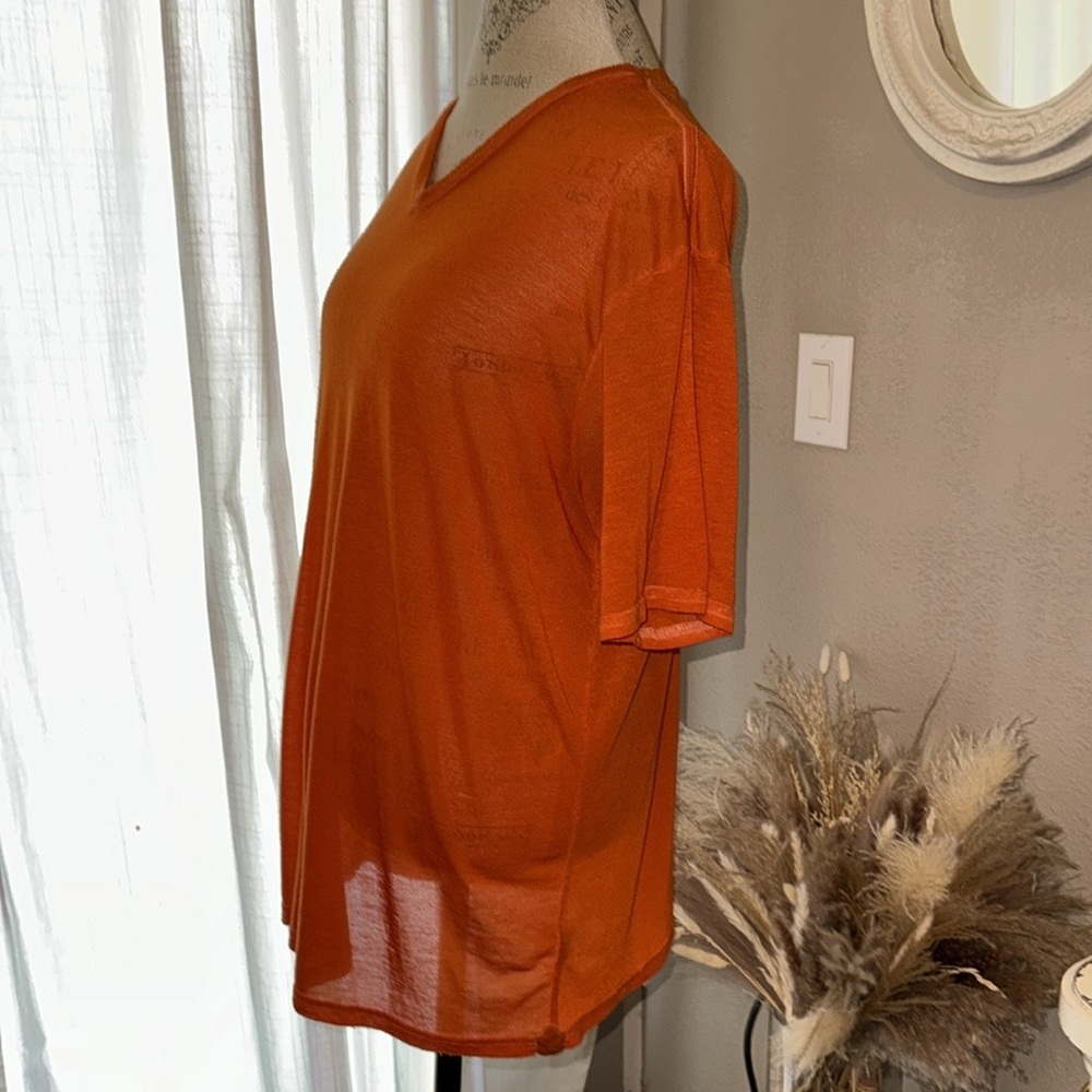 Hutch men’s v-neck shortsleeve t-shirt soft vintage set of 2 tan & orange Large​ - Picture 9 of 16